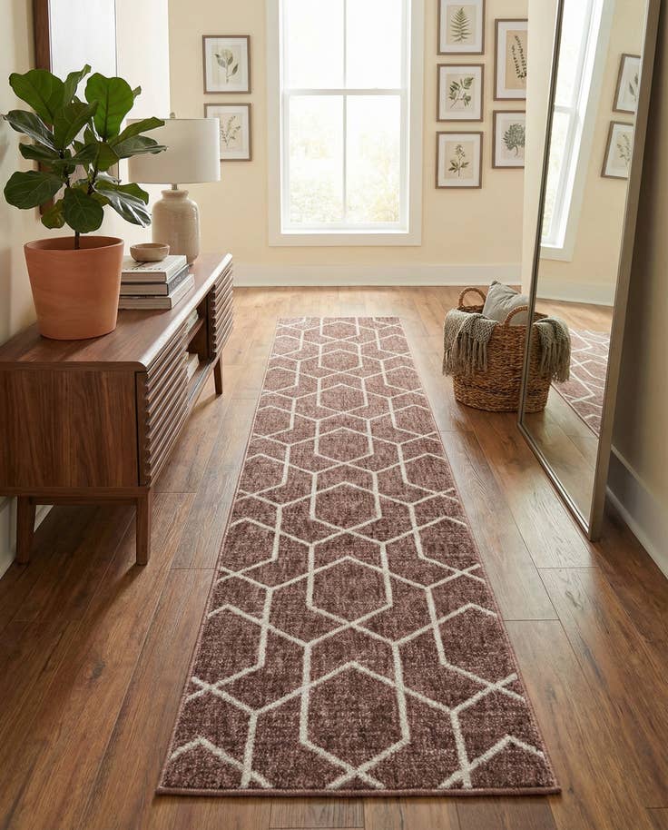 Detail image of 2' x 8' Eco Trellis Runner Rug