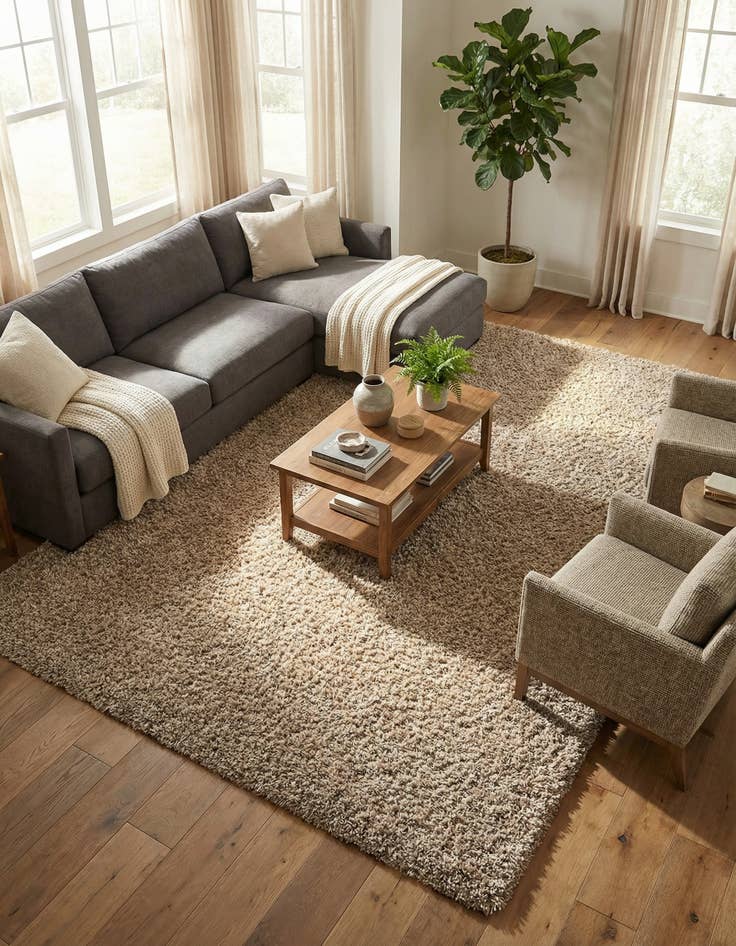 Detail image of 10' x 14' Solid Shag Rug