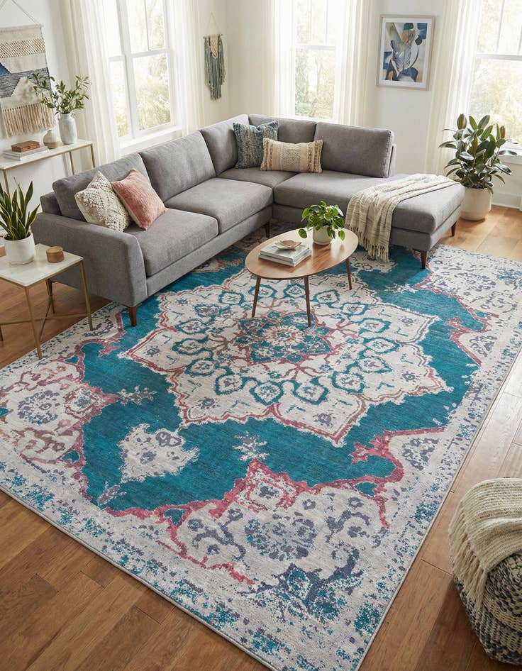 Detail image of 10' 6 x 13' Washable Francesca Rug