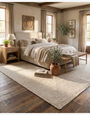 Ivory Handmade Braided Chindi Rug