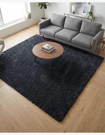 Navy Blue Everyday Shag Square Rug