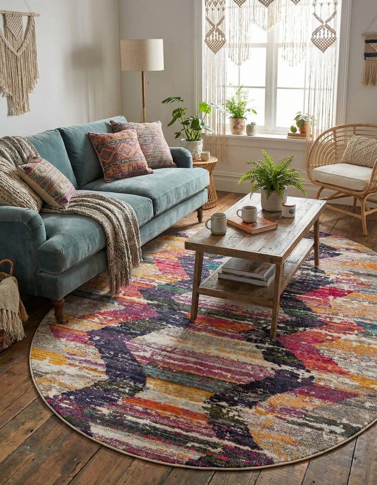 Detail image of 7' 10 x 10' Washable Vivid Oval Rug