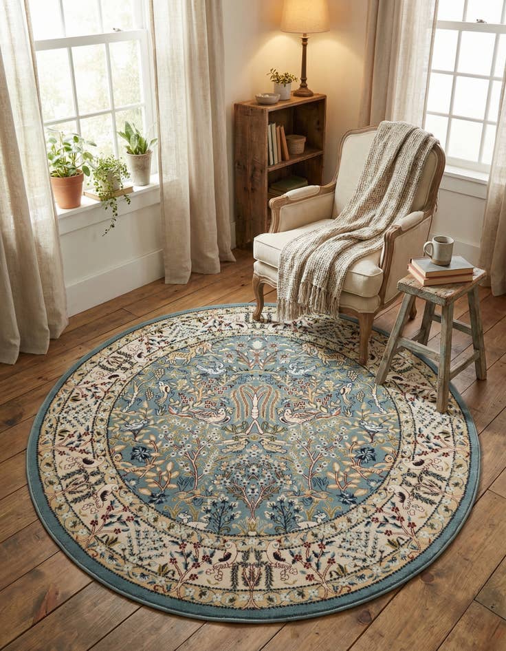 Detail image of  4' x 4' Nain Design Round Rug