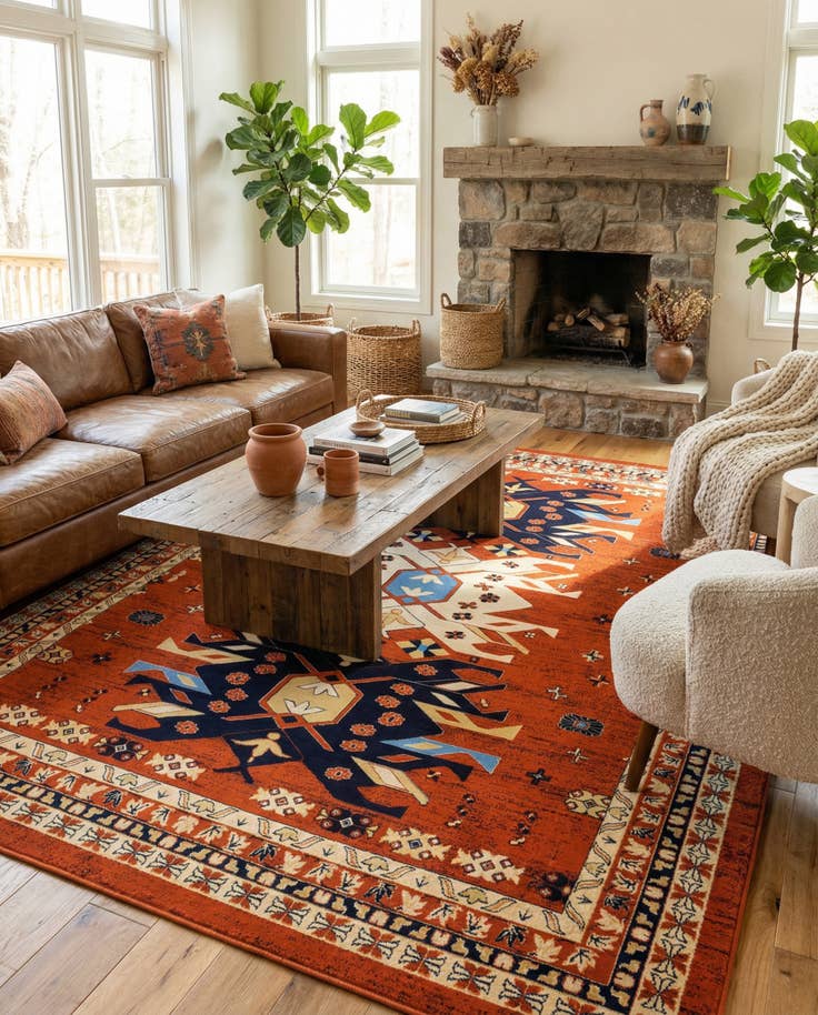 Detail image of 10' x 13' Heris Rug