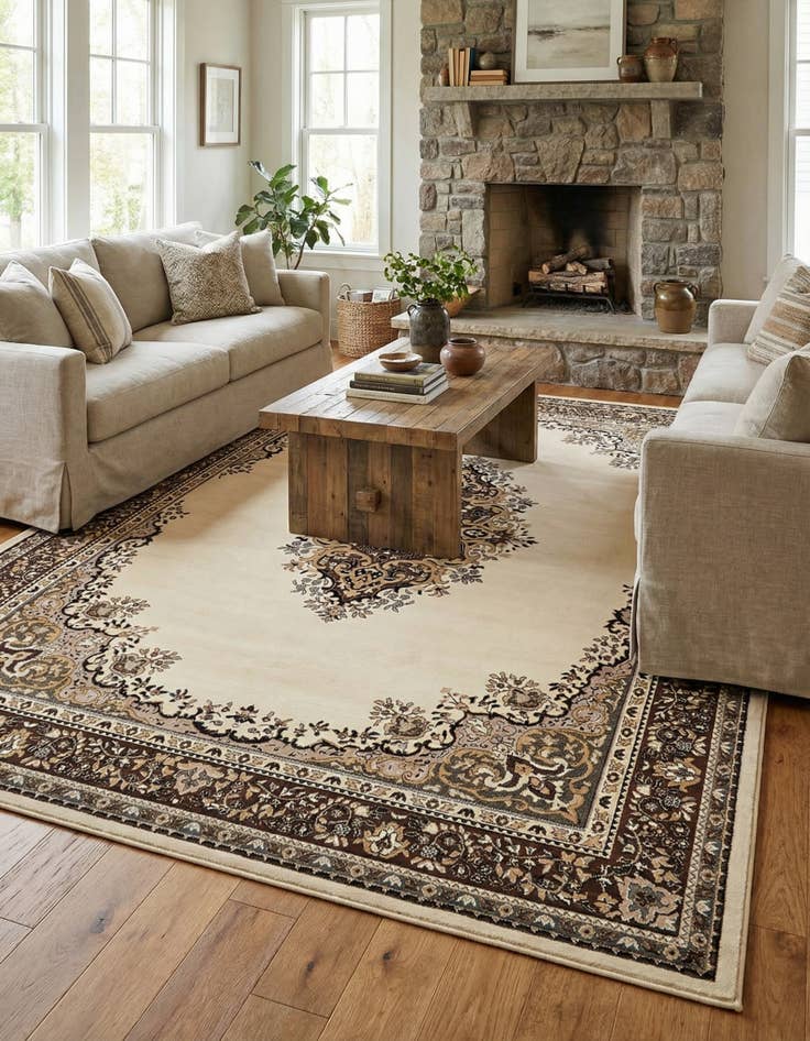 Detail image of 10' x 13' Mashad Design Rug