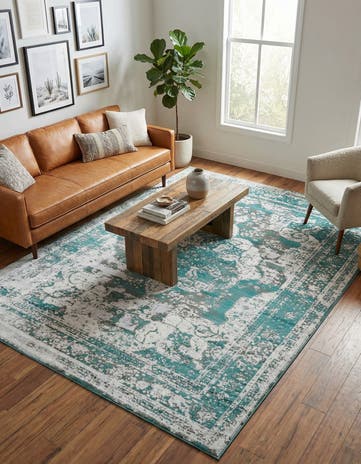 Turquoise Monte Carlo Rug