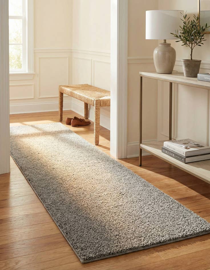 Detail image of 2' 2 x 6' 9 Solid Frieze Runner Rug