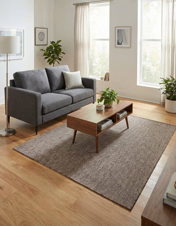 Detail image of 5' 3 x 8' Washable Solid Indoor / Outdoor Rug