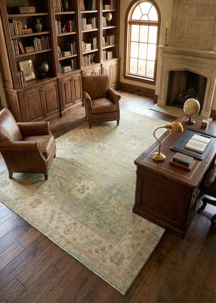 10' 3 x 13' 10 Hand Knotted Oushak Wool Rug