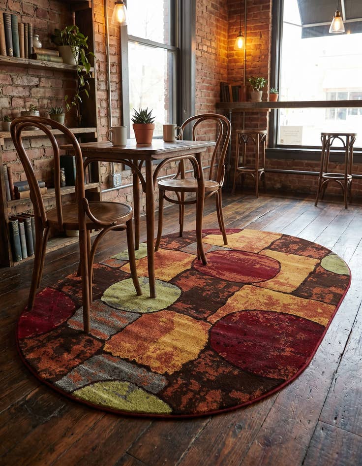 Detail image of 4' 1 x 6' 1 Cafe Oval Rug