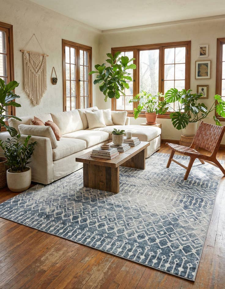 Detail image of 10' x 13' Bohemian Trellis Rug