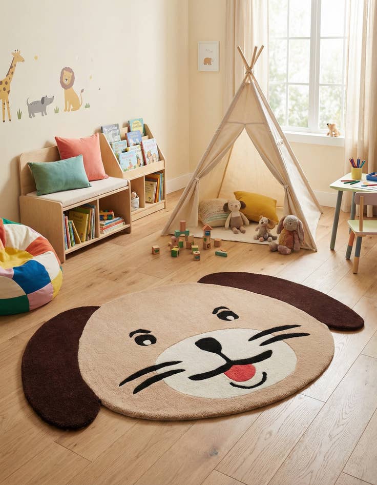 Detail image of 3' 6 x 5' 1 Playtime Kids Wool Freeform Rug