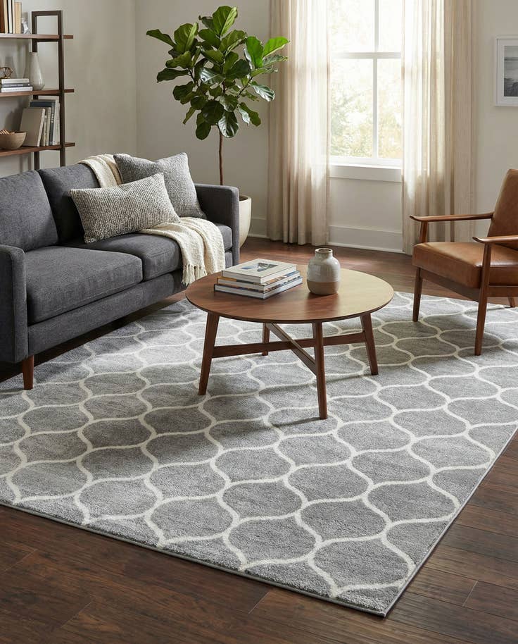 Detail image of 7' 10 x 10' Lattice Frieze Rug