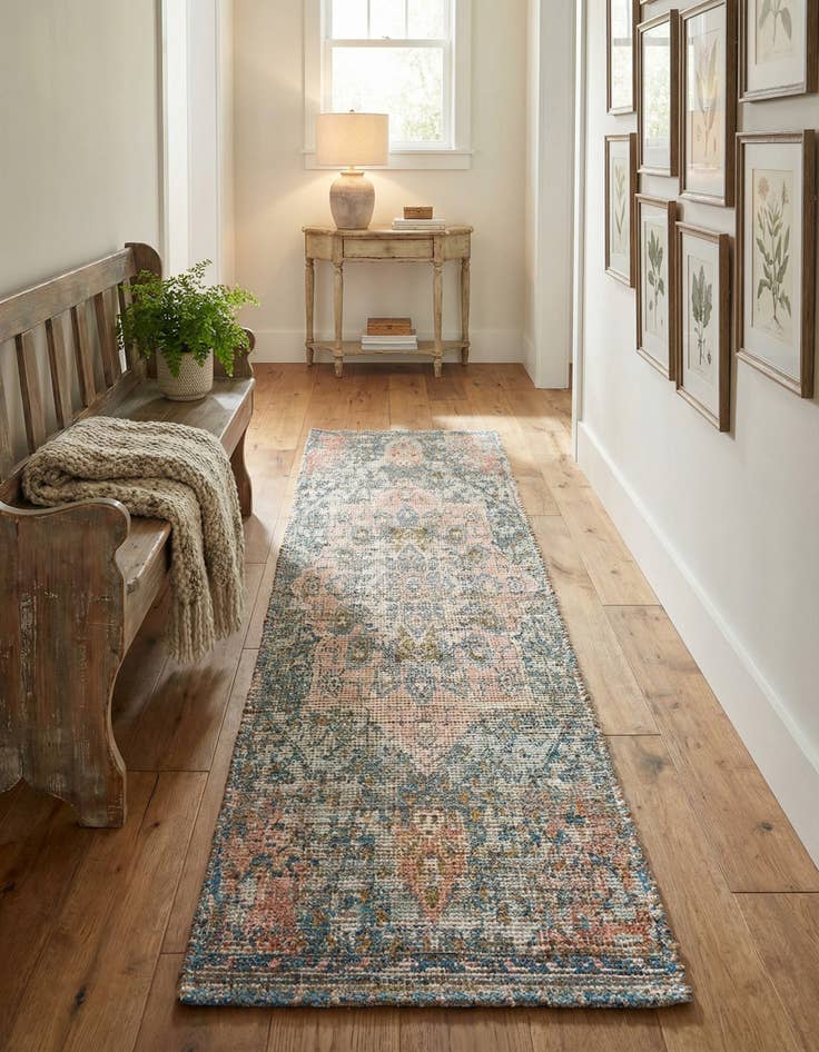 Detail image of 2' 2 x 8' Hand Woven Chenille Jute Runner Rug