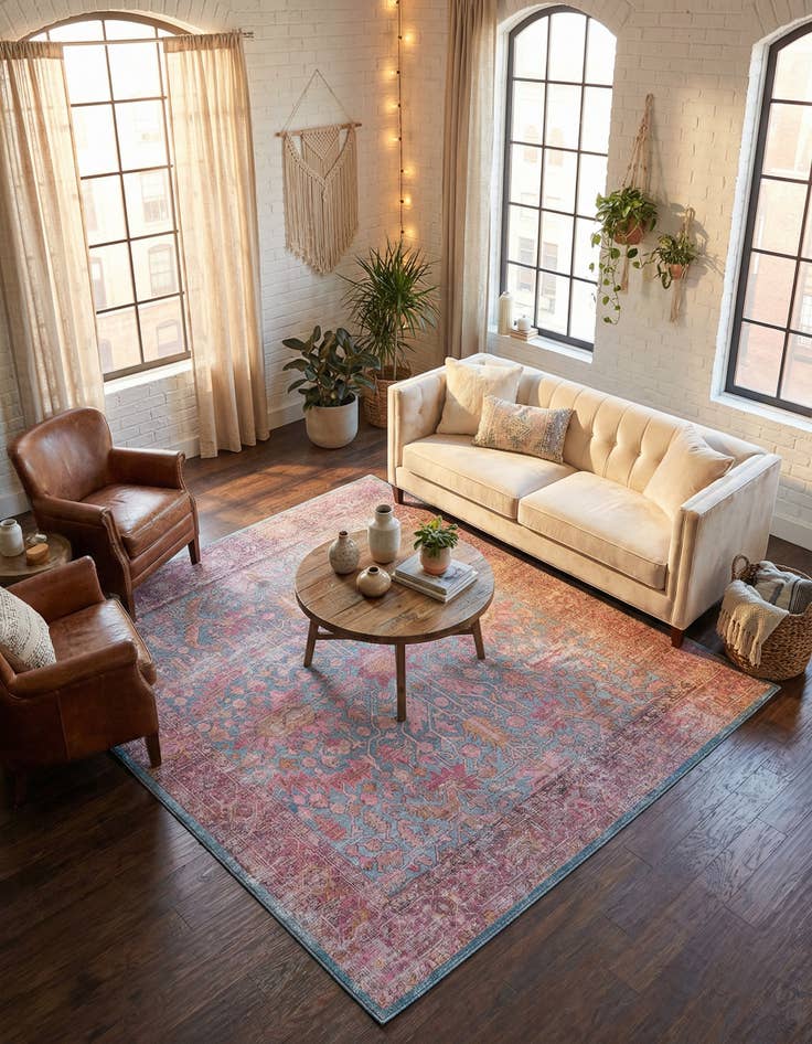 Detail image of 7' 10 x 7' 10 Washable Mangata Square Rug