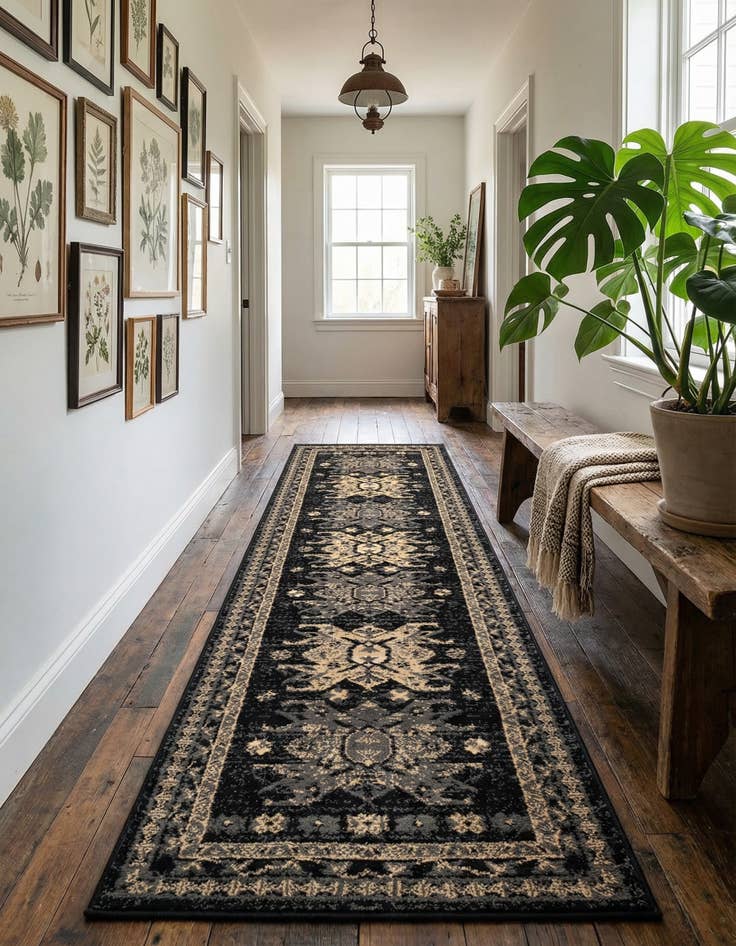 Detail image of 2' x 8' 2 Heriz Design Runner Rug