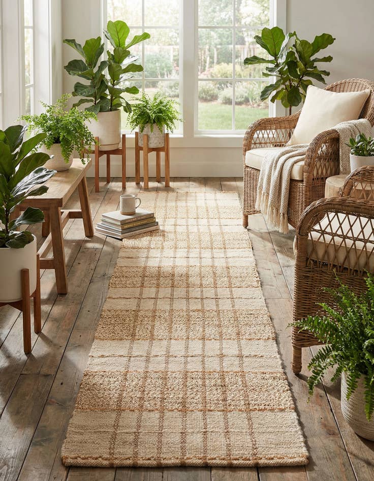 Detail image of 2' 7 x 12'  Hand Braided Laurel Handwoven Jute Runner Rug