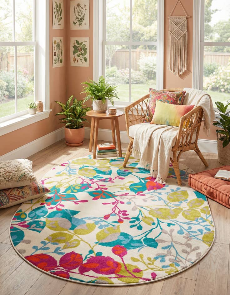 Detail image of 4' x 6' Azalea Oval Rug