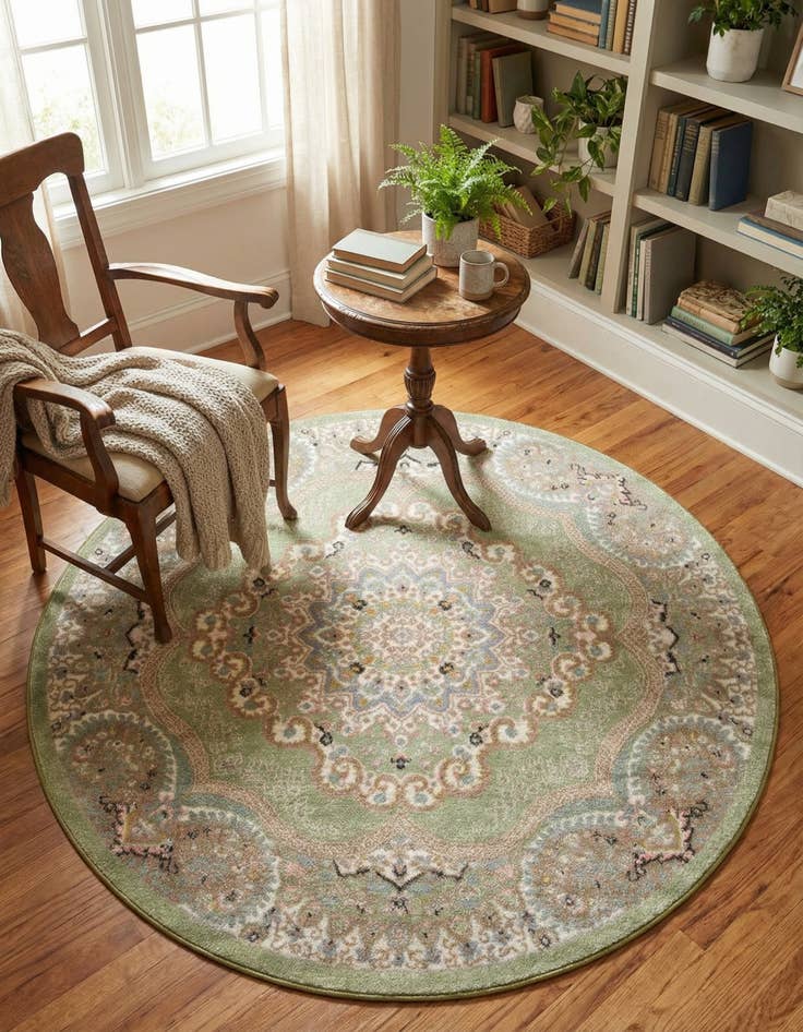 Detail image of 5' 3 x 5' 3 Kamala Washable Round Rug