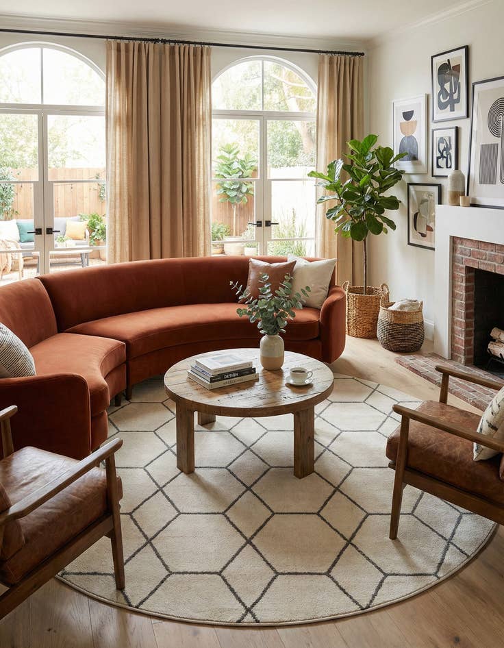 Detail image of 10' x 10' Lattice Frieze Round Rug