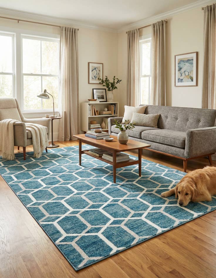 Detail image of 6' x 9' Lattice Trellis Rug