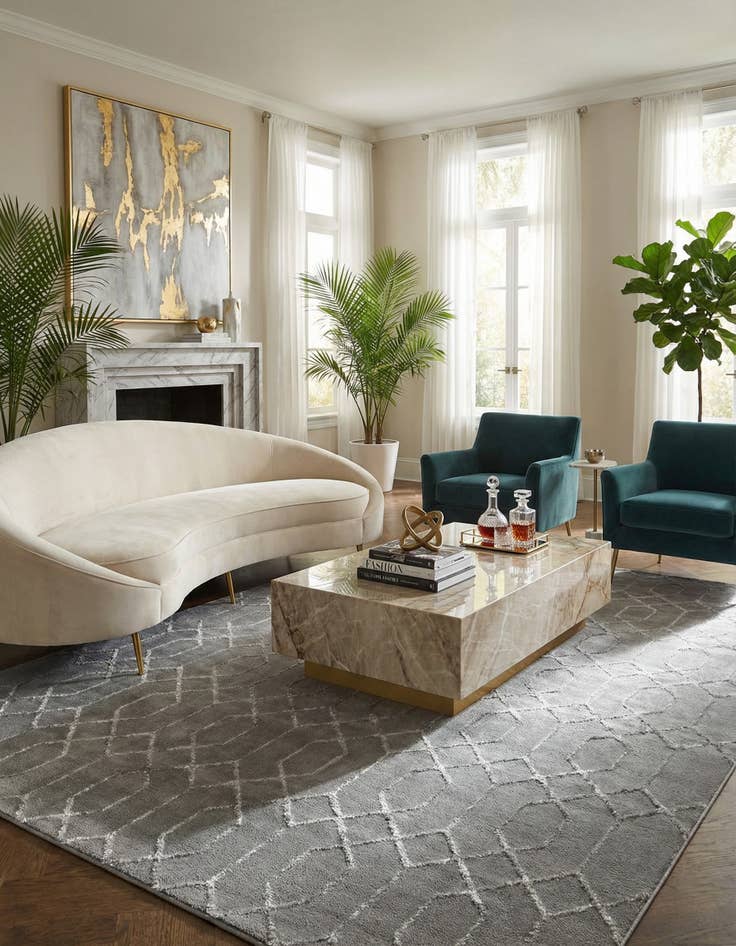 Detail image of 10' x 14'  Marilyn Monroe&trade; Glam Trellis Rug