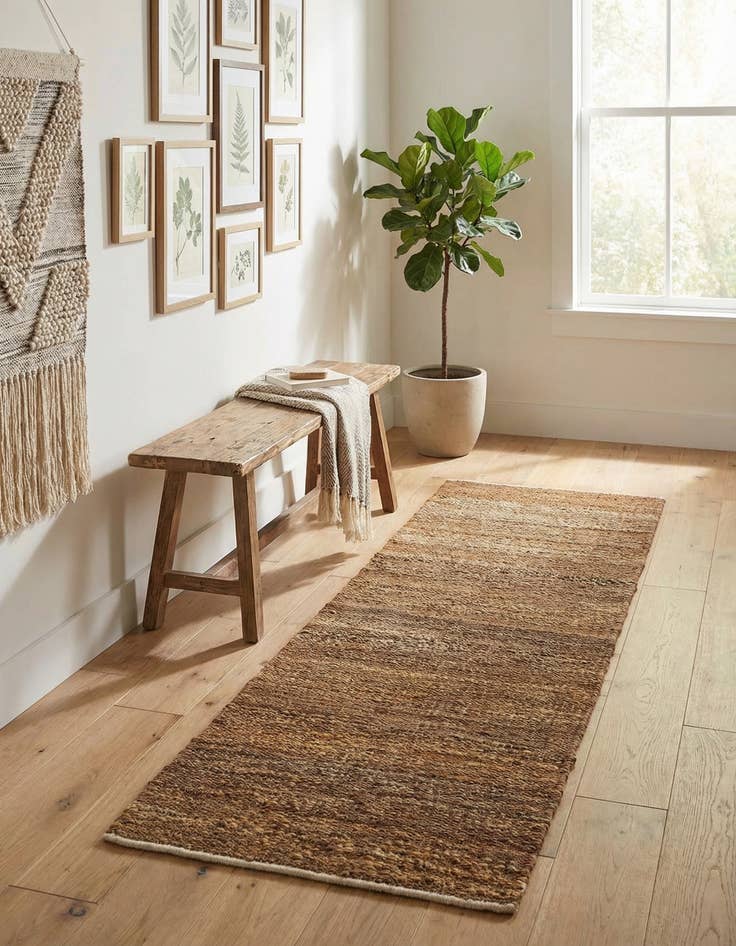 Detail image of 2' x 6' 1 Palm Beach Jute Runner Rug