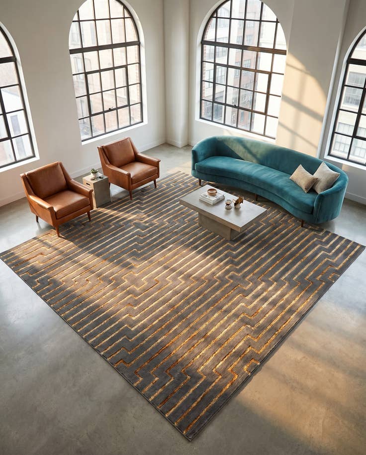 Detail image of 10' x 10' Vogue Geo Square Rug