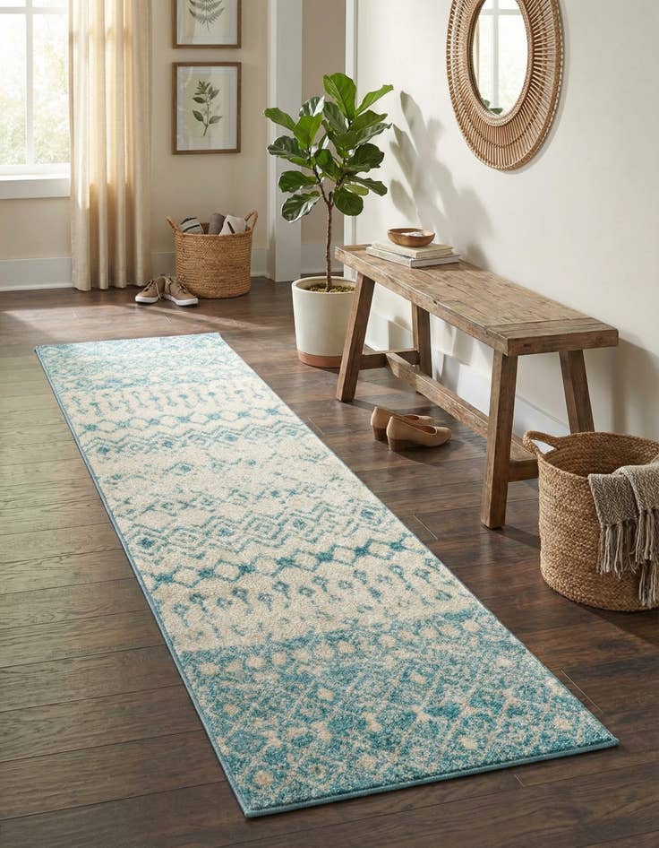 Detail image of 2' x 7' Moroccan Trellis Runner Rug