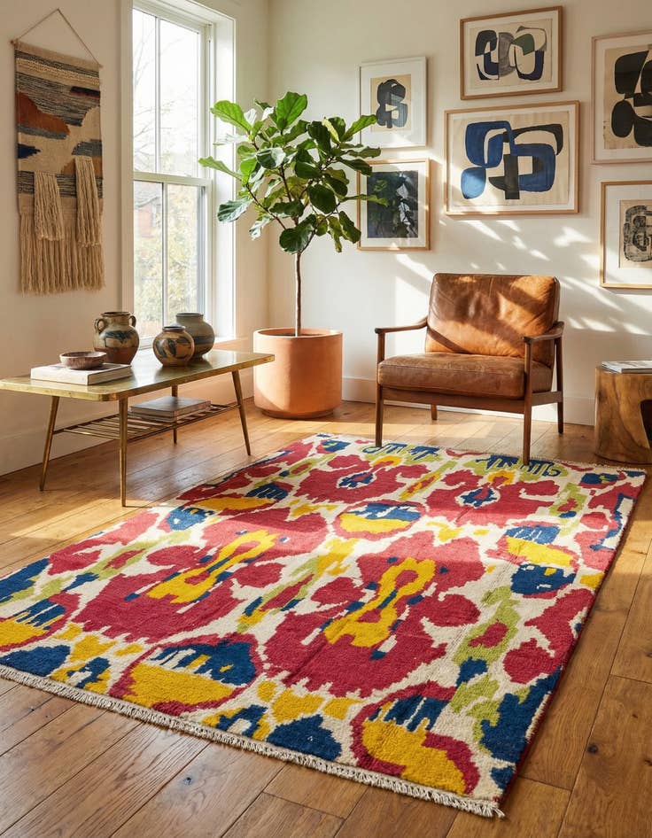 Detail image of 4' 7 x 6' 10 Hand Knotted Darya Wool Rug