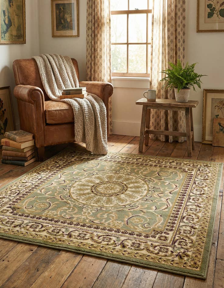 Detail image of 4' x 4' Classic Aubusson Square Rug
