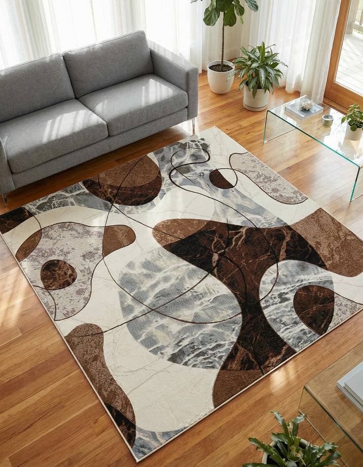 Detail image of 8' x 8' Washable Modern Indoor / Outdoor Square Rug