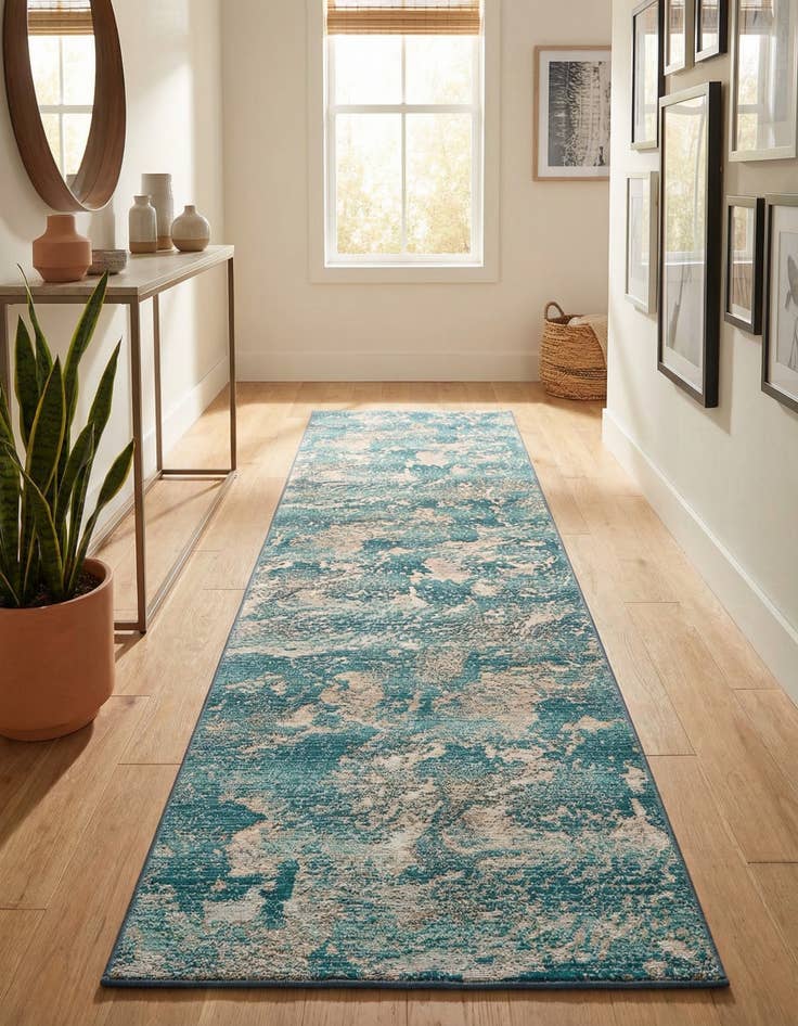 Detail image of 2' 7 x 10'  Washable Modern Indoor / Outdoor Runner Rug