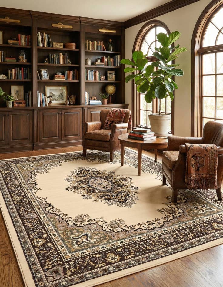 Detail image of 9' x 12' Mashad Design Rug