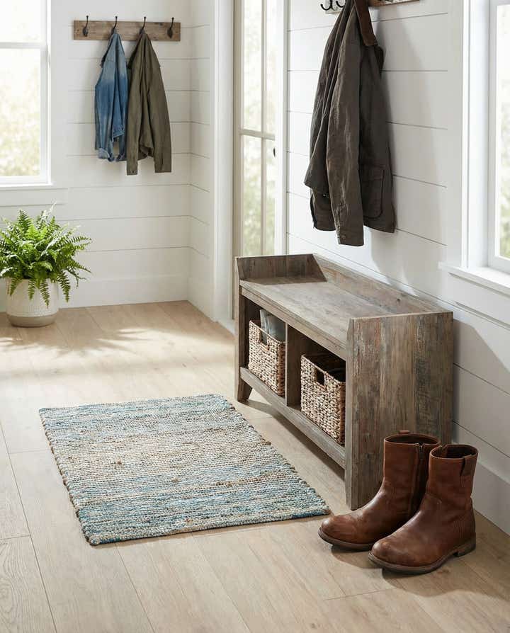 2' x 3' 1 Hand Woven Chenille Jute Rug