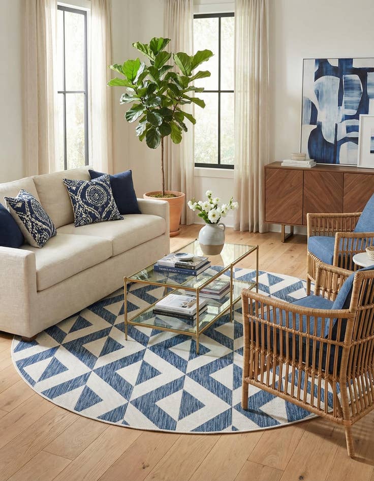 Detail image of 6' 7 x 6' 7 Washable Jill Zarin Napa Indoor / Outdoor Round Rug