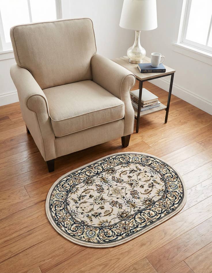 Detail image of 2' x 3' Nain Design Oval Rug