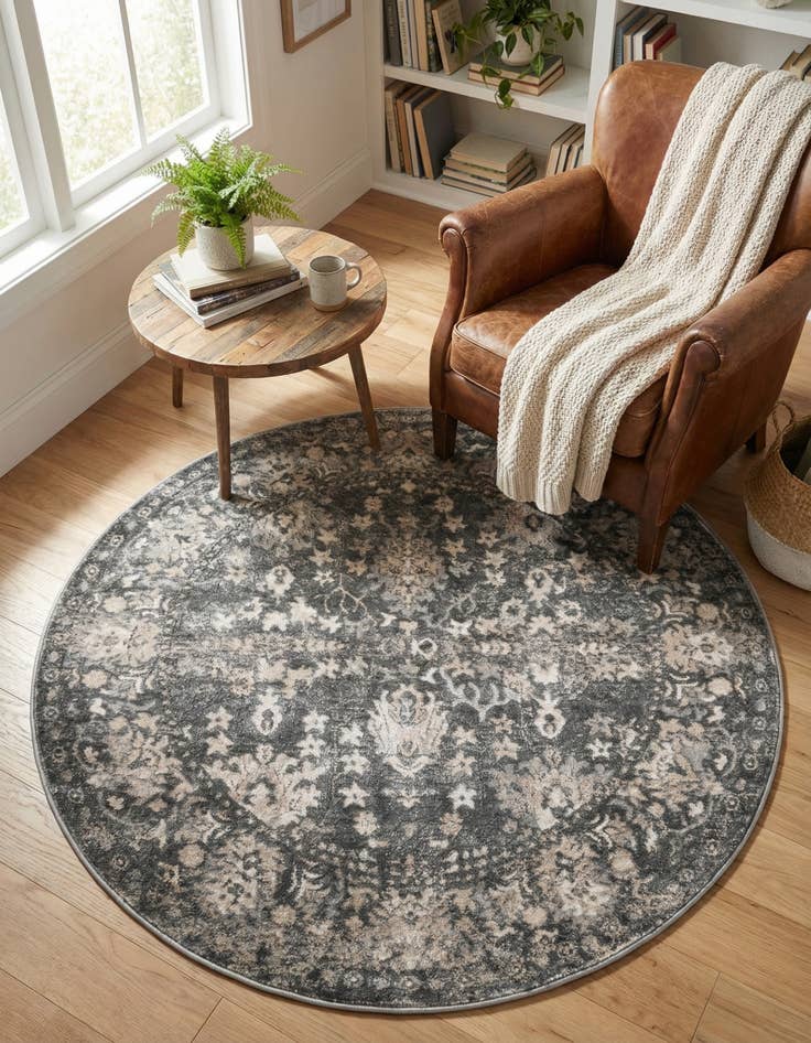 Detail image of 5' 3 x 5' 3 Oregon Round Rug