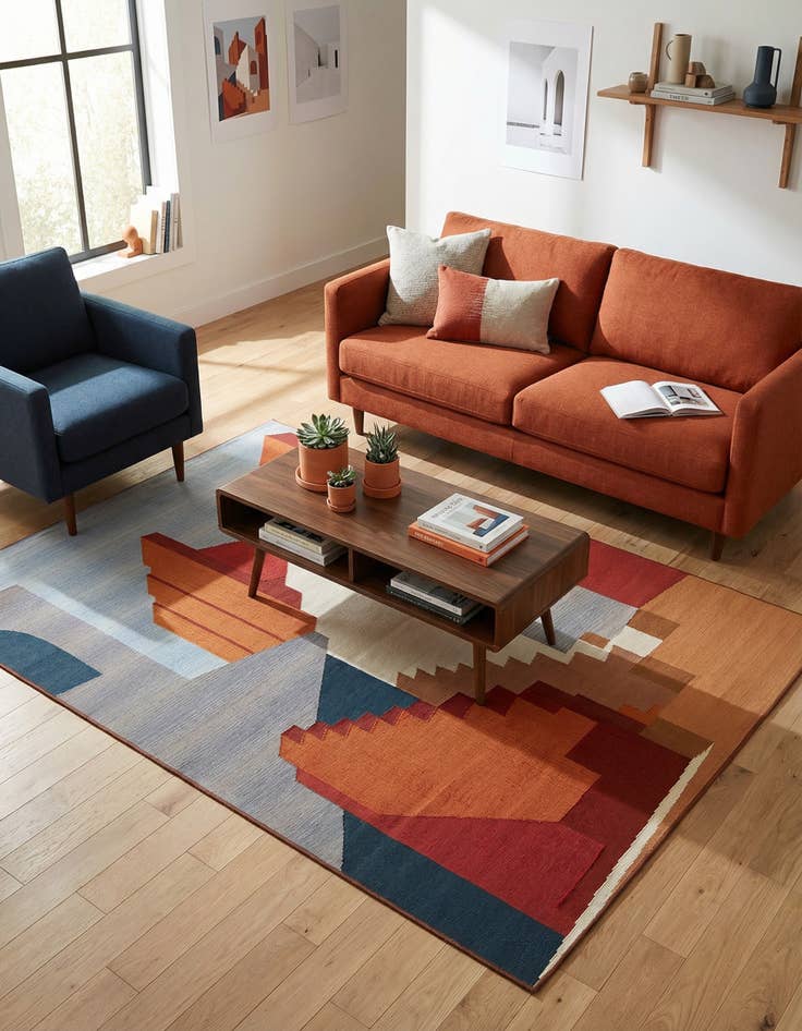 Detail image of 5' x 7' Washable Modern Indoor / Outdoor Rug