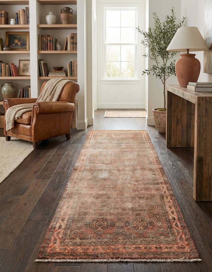 Detail image of 3' 5 x 7' 7 Hand Knotted Ultra Vintage Persian Wool Runner Rug