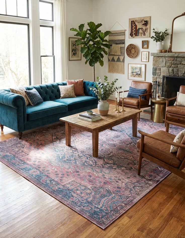 Detail image of 10' 6 x 10' 6 Washable Maahru Square Rug