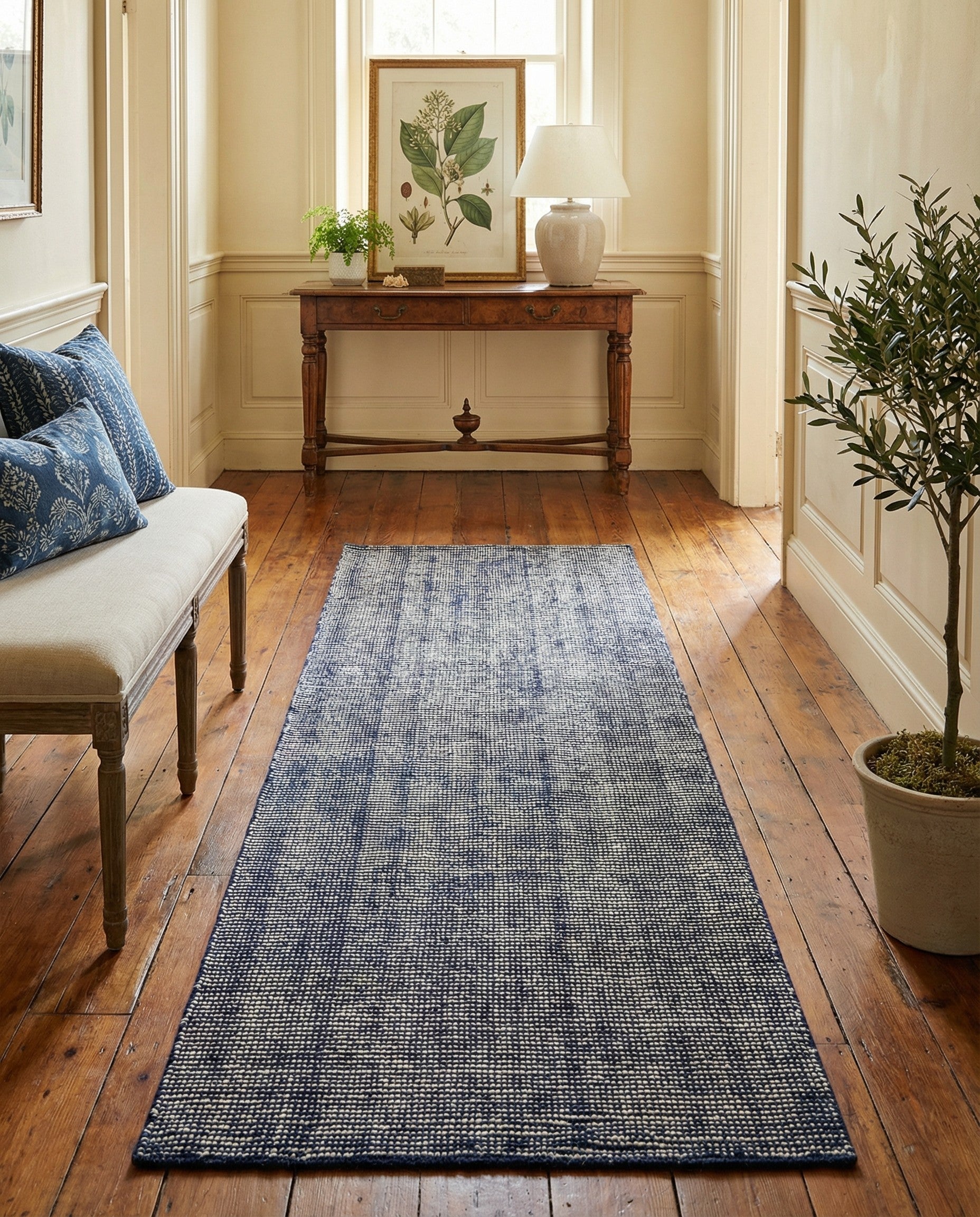 2' x 8' Hand Woven Jill Zarin English Manor Farmhouse Wool Runner Rug
