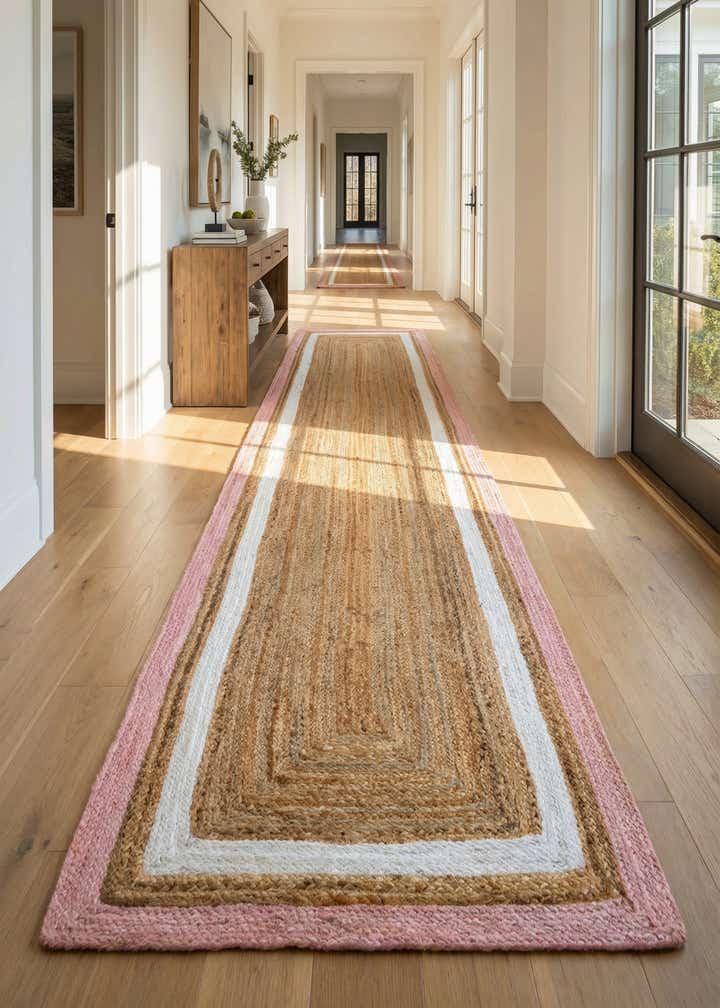 2' 7 x 12' Handmade Braided Jute Runner Rug