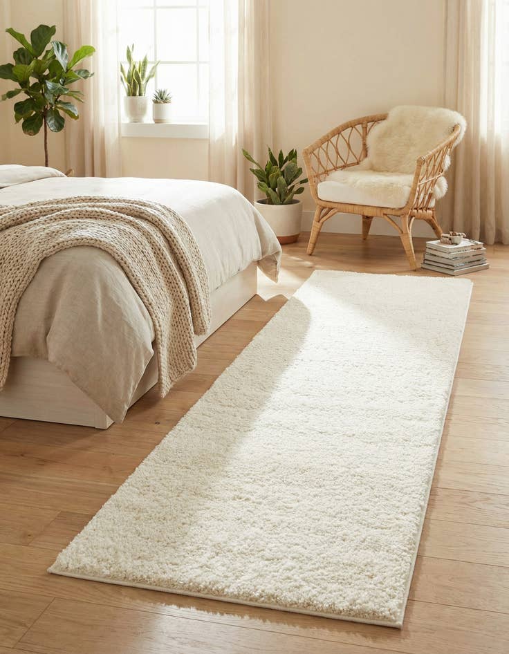 Detail image of 2' x 6' 7 Studio Solid Shag Runner Rug