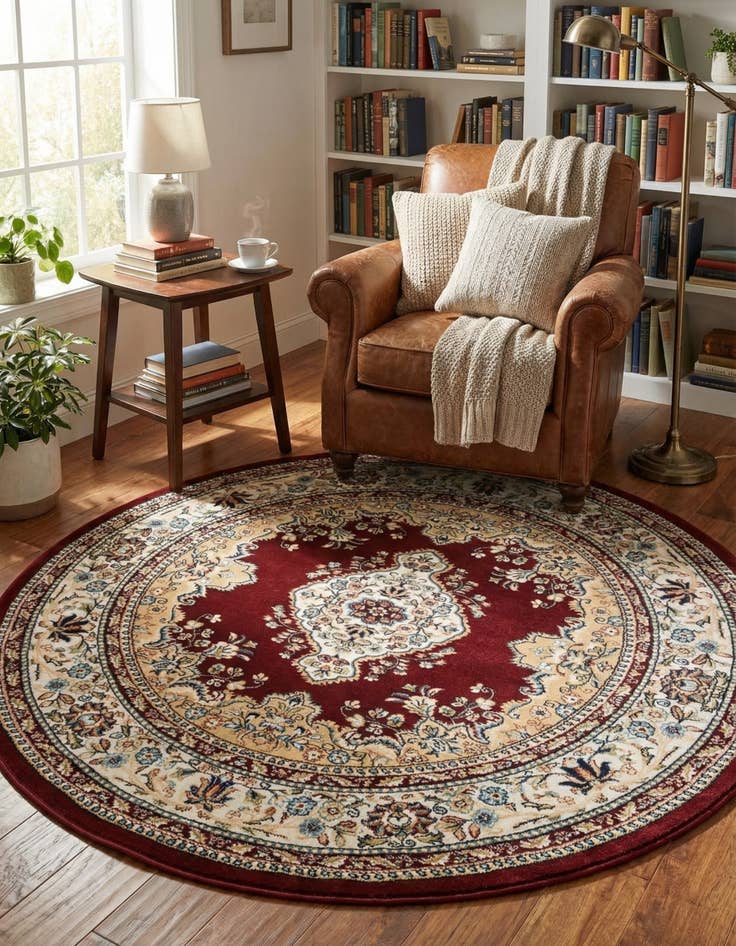 Detail image of 5' 3 x 5' 3 Nain Design Round Rug