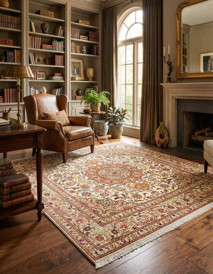 Detail image of 6' 6 x 6' 7 Tabriz Square Rug