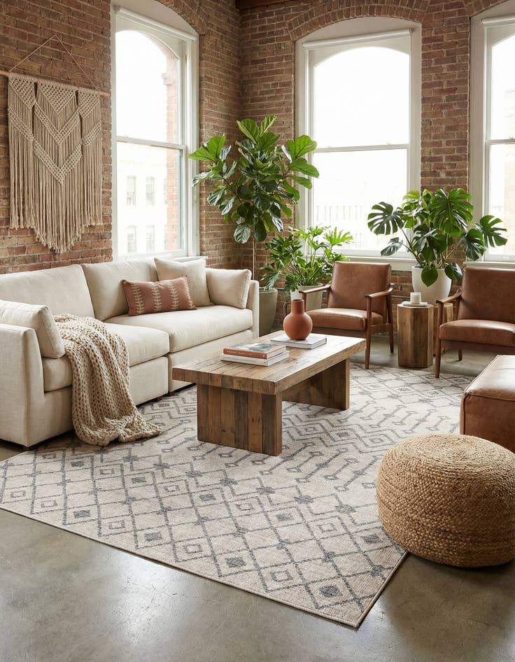 Detail image of 10' x 13' Eco Trellis Rug