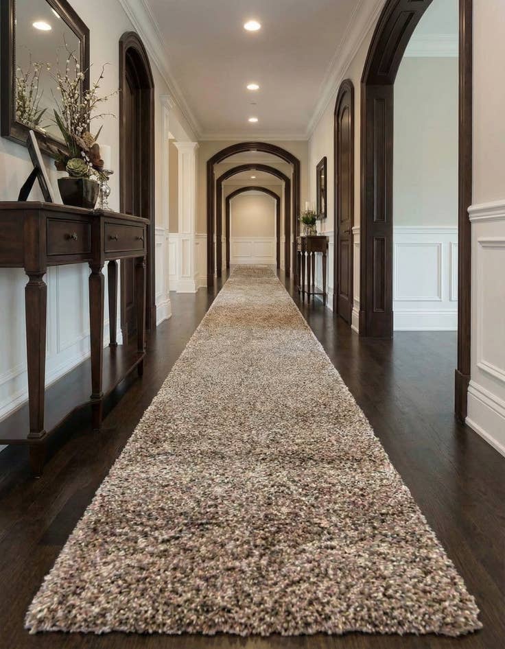 Detail image of  2' 7 x 19' 8 Solid Shag Runner Rug