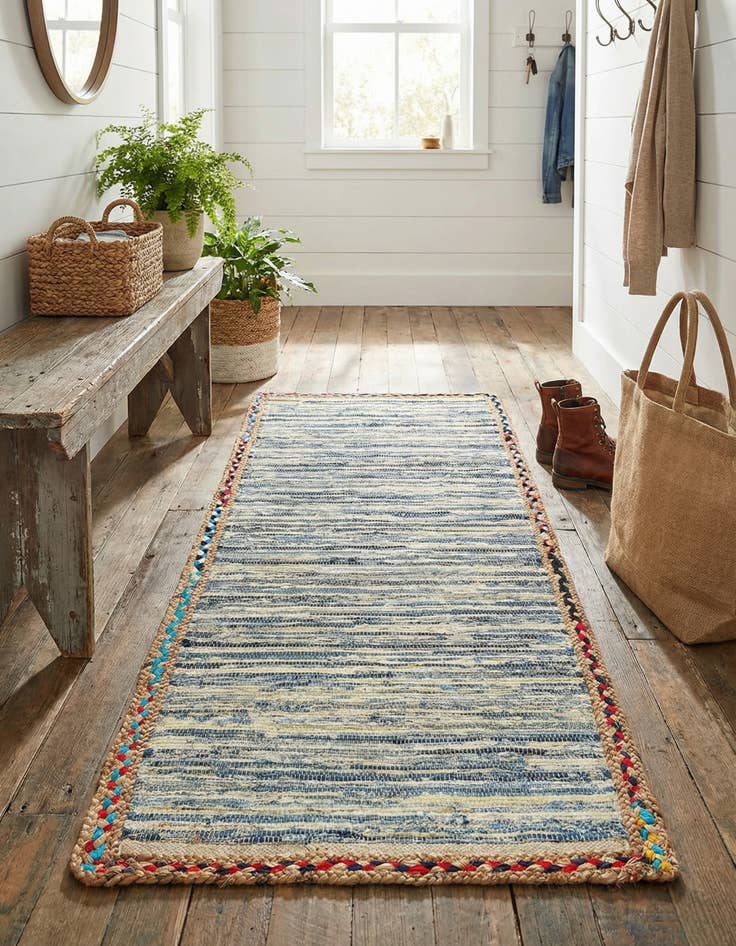 Detail image of 2' 7 x 6' 1 Chindi Jute Runner Rug