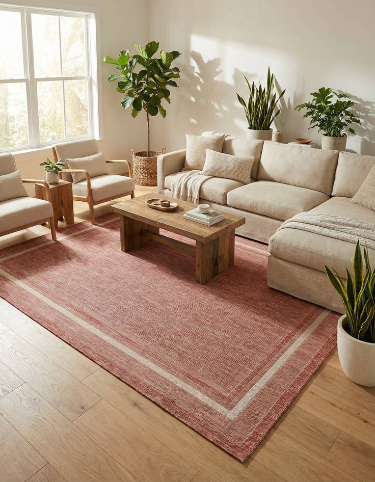 Detail image of 7' 10 x 10' Washable Border Indoor / Outdoor Rug